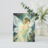 Fee in einem grünen Kleid Postkarte (Stehend Vorderseite)