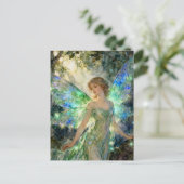 Fee in einem grünen Kleid Postkarte (Stehend Vorderseite)