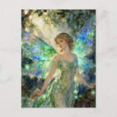 Fee in einem grünen Kleid Postkarte (Vorderseite)