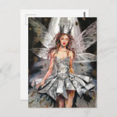 Fee in einem Modefoilkleid Postkarte (Vorne/Hinten)