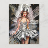 Fee in einem Modefoilkleid Postkarte (Vorderseite)