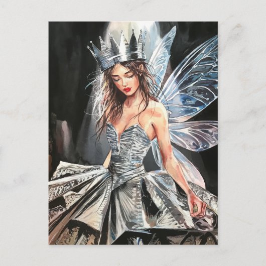 Fee in einem Modefoilkleid Postkarte (Vorderseite)