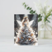 Fee in einem Modekleid aus Chip-Taschen Postkarte (Stehend Vorderseite)