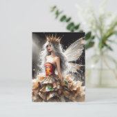 Fee in einem Modekleid aus Chip-Taschen Postkarte (Stehend Vorderseite)