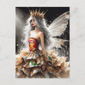 Fee in einem Modekleid aus Chip-Taschen Postkarte (Vorderseite)