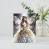 Fee in einem Modekleid aus Kunststoff Postkarte (Stehend Vorderseite)
