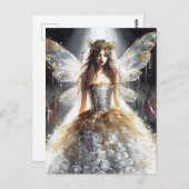 Fee in einem Modekleid aus Kunststoff Postkarte (Vorne/Hinten)