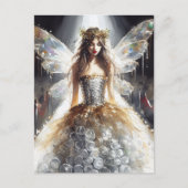 Fee in einem Modekleid aus Kunststoff Postkarte (Vorderseite)