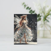 Fee in einem Modekleid aus Kunststoff Postkarte (Stehend Vorderseite)
