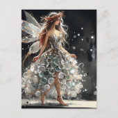 Fee in einem Modekleid aus Kunststoff Postkarte (Vorderseite)