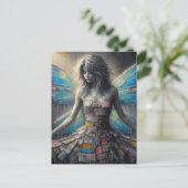 Fee in einem recycelten Kleid Postkarte (Stehend Vorderseite)