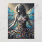 Fee in einem recycelten Kleid Postkarte (Vorderseite)