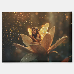 Fee in einer Blume, Frühlingsreif Magnet