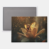 Fee in einer Blume, Frühlingsreif Magnet (Vorderseite/Rückseite)