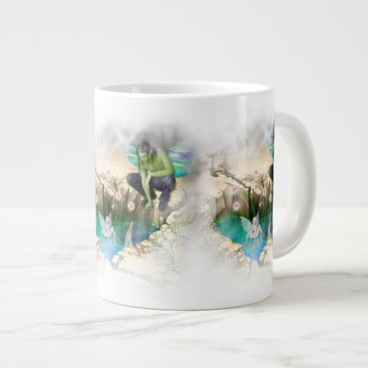 Fee in Elven Pond Vignette Jumbo-Tasse (Vorderseite Rechts)