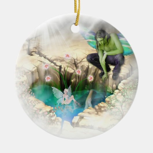 Fee in Elven Pond Vignette Keramik Ornament (Vorne)