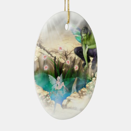 Fee in Elven Pond Vignette Keramikornament (Rechts)