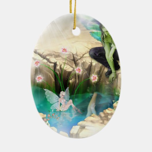 Fee in Elven Pond Vignette Keramikornament (Hinten)