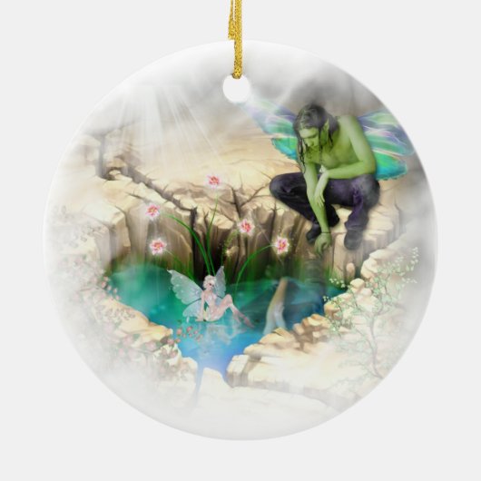 Fee in Elven Pond Vignette Keramikornament (Hinten)