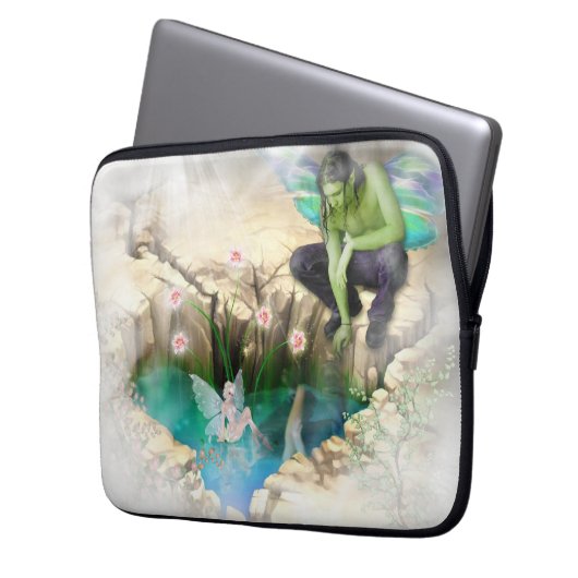 Fee in Elven Pond Vignette Laptopschutzhülle (Vorderseite Links)