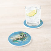 Fee in Elven Pond Vignette Sandstein Untersetzer (Seite)