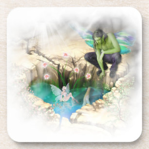 Fee in Elven Pond Vignette Untersetzer
