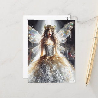 Fee in Gerecycelt Kleid auf der Mode Show Postkarte