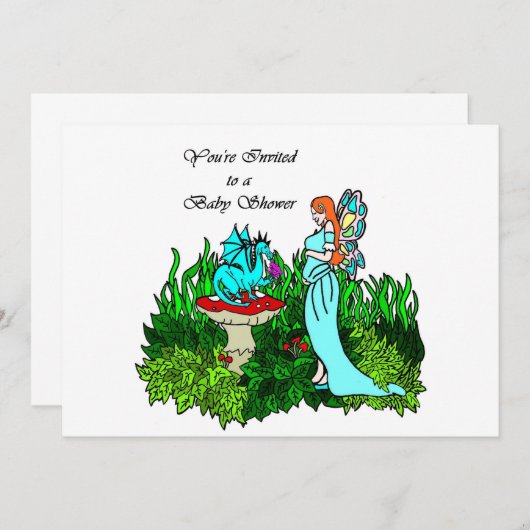 Fee Kinderdusche Einladung (Vorne/Hinten)