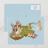 Fee Land Friends Pixel Art Postkarte (Vorne/Hinten)