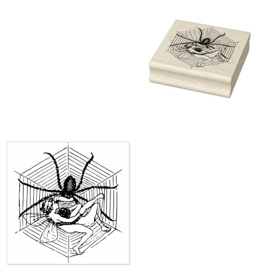 Fee Mädchen in einem Spinnennetz gefangen Gummistempel (Stempel)