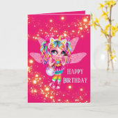 Fee Mädchen Regenbogen Anime magischen Funkeln Geb Karte (Gelbe Blume)