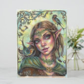 Fee Messengers Art Card Elf Fantasy Forest Female (Stehend Vorderseite)