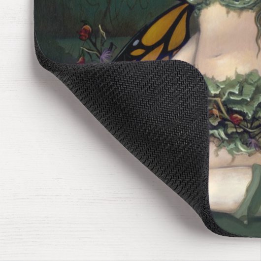 Fee mit getrockneten Blumen Mousepad (Ecke)