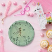 Fee mit Löwenzahn Pappteller (Party)