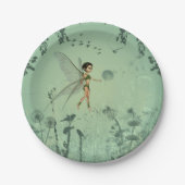 Fee mit Löwenzahn Pappteller (Vorderseite)