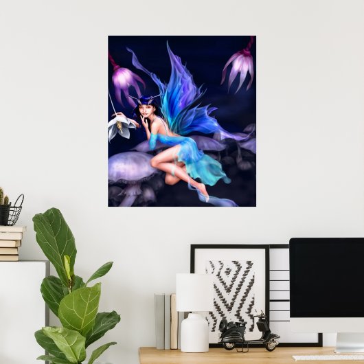 Fee mit Pilzplakat ab 14.95 Uhr Poster (Heimbüro)