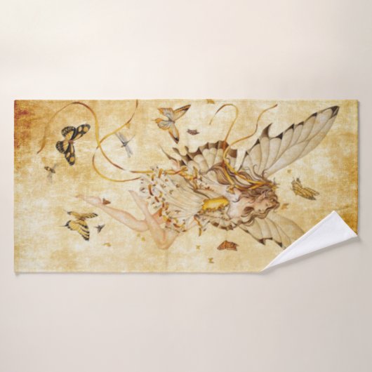 Fee mit Schmetterlingen Badehandtuch (Badehandtuch)