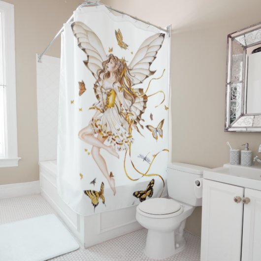 Fee mit Schmetterlingen Duschvorhang (Beispiel)