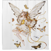 Fee mit Schmetterlingen Duschvorhang (Vorderseite)