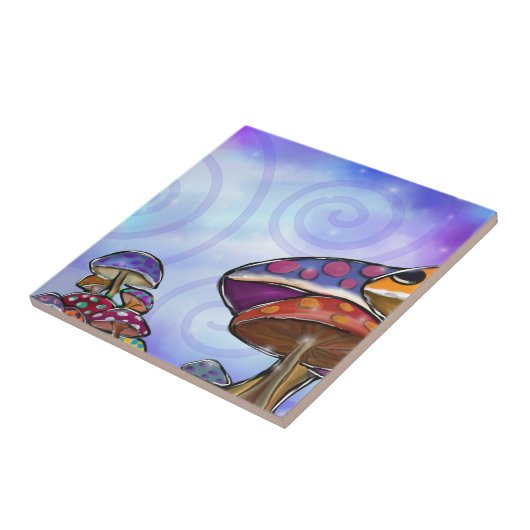 Fee Mushroom Art Fliese (Seite)