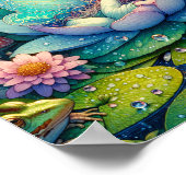 Fee Schlafen auf einer Blume Märchenhaft Poster (Ecke)