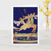 "Fee-Schwingen-" Gruß-Karte Karte (Gelbe Blume)