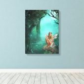 Fee sitzend auf einem Pilz ummantelte Leinwand Pri (Insitu (Holzboden))