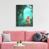 Fee sitzend auf einem Pilz ummantelte Leinwand Pri (Insitu (Wohnzimmer))