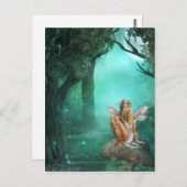 Fee sitzt auf einem Pilz-Postkarte 2 Postkarte (Vorne/Hinten)