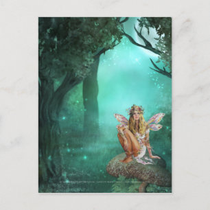 Fee sitzt auf einem Pilz-Postkarte 2 Postkarte