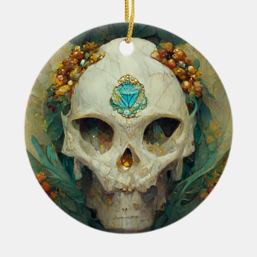 Fee Skull Fantasy Keramik Ornament (Vorne)