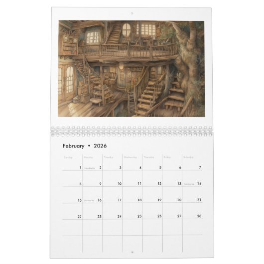 Fee Tale Treehouse Interiors 2024 Kalender (Feb 2026)