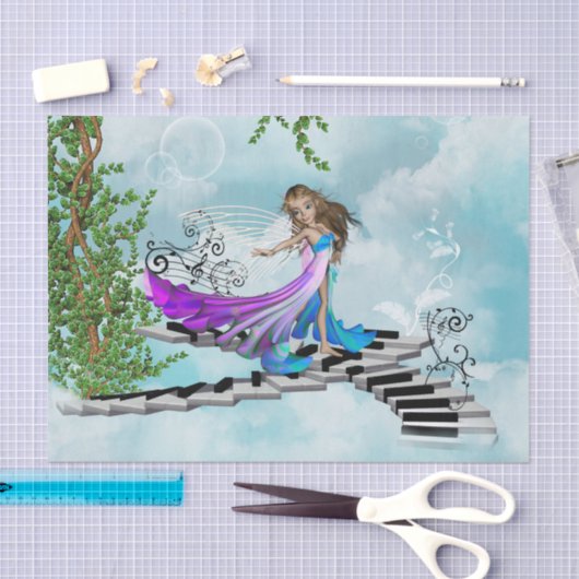 Fee, tanzend auf ein Klavier Seidenpapier (Handwerk)