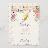 Fee und Blumen danken Ihnen zu kardieren Dankeskarte (Vorne/Hinten)